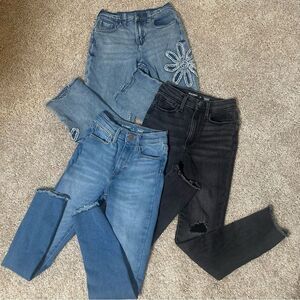 Bundle Lot of Girls Jeans Sz 10 Yth Old Navy Rockstar Jeggings Justice Stretch